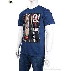 Футболка чоловіча Літо 3707-110-3 blue (4 шт. р.сіткаM-2XL) "BIG" недорого оптом від прямого постачальника