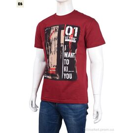 Футболка чоловіча Літо 3707-110-4 bordo (4 шт. р.сіткаM-2XL) "BIG" недорого оптом від прямого постачальника