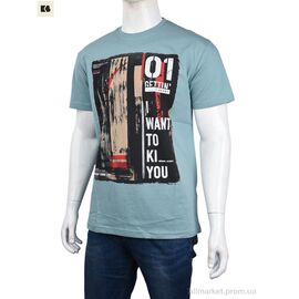 Футболка чоловіча Літо 3707-110-5 green (4 шт. р.сіткаM-2XL) "BIG" недорого оптом від прямого постачальника