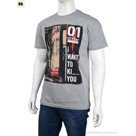 Футболка чоловіча Літо 3707-110-6 grey (4 шт. р.сіткаM-2XL) "BIG" недорого оптом від прямого постачальника