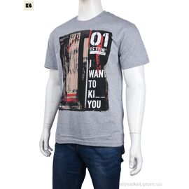 Футболка чоловіча Літо 3707-110-7 grey (4 шт. р.сіткаM-2XL) "BIG" недорого оптом від прямого постачальника