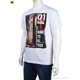 Футболка чоловіча Літо 3707-110-8 white (4 шт. р.сіткаM-2XL) "BIG" недорого оптом від прямого постачальника