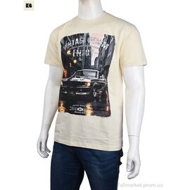 Футболка чоловіча Літо 3707-104-5 beige (4 шт. р.сіткаM-2XL) "BIG" недорого оптом від прямого постачальника