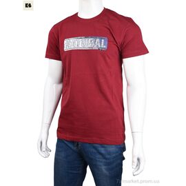 Футболка чоловіча Літо 3707-079-4 bordo (4 шт. р.сіткаM-2XL) "BIG" недорого оптом від прямого постачальника