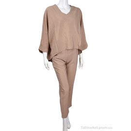 Фотография Женский костюм Лето 3708-60384-2 beige (4 шт. р.сетка S-XL) "Мир" недорого оптом от прямого поставщика