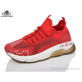 Фотография Кроссовки женские модные Весна/осень B885-1 red (8 пар р.36-41) "Jibukang" недорого оптом от прямого поставщика