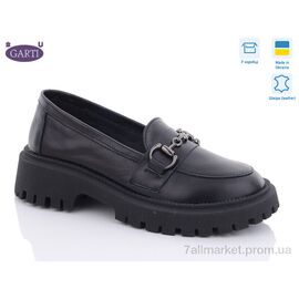 Туфлі жіночі стильні Весна/осінь 419 чорна шкіра (6 пар р.36-40) "Garti" недорого оптом від прямого постачальника