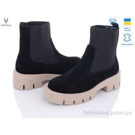 Черевики жіночі стильні Весна/осінь 27917 VL чорний-бежевий демі (6 пар р.36-40) "Viscala" недорого оптом від прямого постачальника