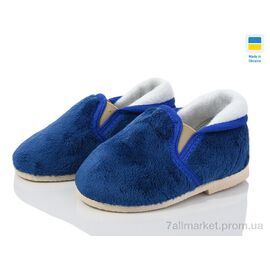 Фотография Тапки детские домашние Весна/осень Берегиня синій велюр (10 пар р.10-14) "LiBang" недорого оптом от прямого поставщика