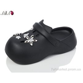 Фотография Кроксы женские летние Лето QQ4ABA9 black (6 пар р.36-41) "Aba" недорого оптом от прямого поставщика