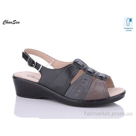 Фотография Босоножки женские летние Лето B205 black-9 (8 пар р.37-42) "Chunsen" недорого оптом от прямого поставщика
