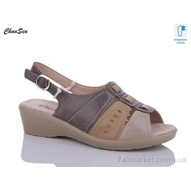 Фотография Босоножки женские летние Лето B205 brown-6 (8 пар р.37-42) "Chunsen" недорого оптом от прямого поставщика
