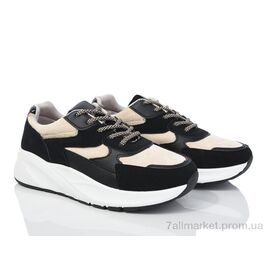 Фотография Кроссовки женские модные Весна/осень 20-1044-1 black (8 пар р.36-41) "Violeta" недорого оптом от прямого поставщика