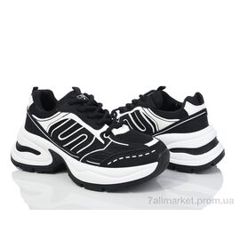 Фотография Кроссовки женские модные Весна/осень 20-1068-1 black (8 пар р.36-41) "Violeta" недорого оптом от прямого поставщика