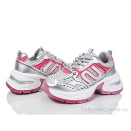 Фотография Кроссовки женские модные Весна/осень 20-1068-3 grey-red (8 пар р.36-41) "Violeta" недорого оптом от прямого поставщика