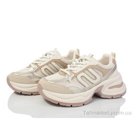Фотография Кроссовки женские модные Весна/осень 20-1068-5 beige (8 пар р.36-41) "Violeta" недорого оптом от прямого поставщика