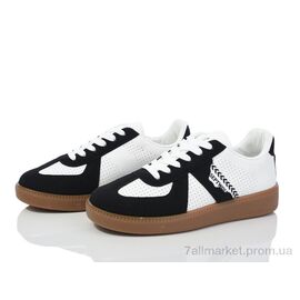 Фотография Кроссовки женские модные Весна/осень 20-1073-1 white-black (8 пар р.36-41) "Violeta" недорого оптом от прямого поставщика