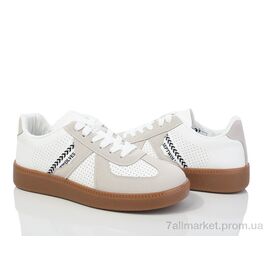 Фотография Кроссовки женские модные Весна/осень 20-1073-2 white-grey (8 пар р.36-41) "Violeta" недорого оптом от прямого поставщика