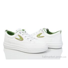 Фотография Кроссовки женские модные Весна/осень 149-65 white-green (8 пар р.36-41) "Violeta" недорого оптом от прямого поставщика