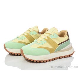 Фотография Кроссовки женские модные Весна/осень 149-63 yellow-green (8 пар р.36-41) "Violeta" недорого оптом от прямого поставщика