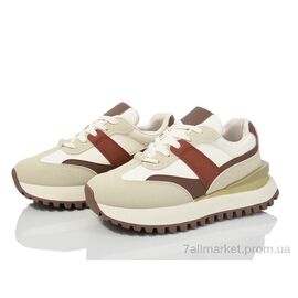 Фотография Кроссовки женские модные Весна/осень 149-63 beige-red (8 пар р.36-41) "Violeta" недорого оптом от прямого поставщика