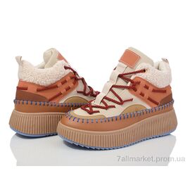 Черевики жіночі стильні Весна/осінь 20-1074-3 beige-khaki (8 пар р.36-41) "Violeta" недорого оптом від прямого постачальника