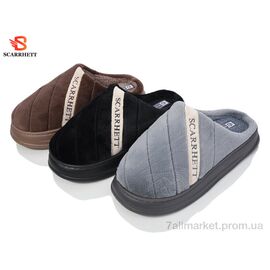 Фотография Тапки мужские домашние Весна/осень K1418 mix (12 пар р.42-47) "SCARRHETT" недорого оптом от прямого поставщика