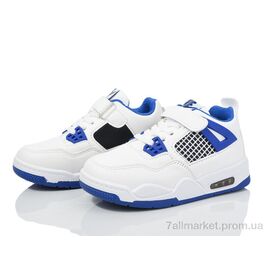 Фотография Кроссовки детские модные Весна/осень 1101 white-blue (6 пар р.25-30) "Ok Shoes" недорого оптом от прямого поставщика