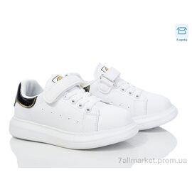 Фотография Кроссовки детские модные Весна/осень A107–3white black (8 пар р.26-31) "Ok Shoes" недорого оптом от прямого поставщика