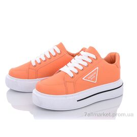 Кросівки жіночі модні Весна/осінь 177-25 orange-white (8 пар р.36-41) "Violeta" недорого оптом від прямого постачальника