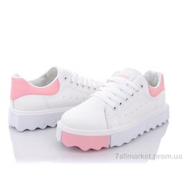 Фотография Кроссовки женские модные Весна/осень 169-19 white-pink (8 пар р.36-41) "Violeta" недорого оптом от прямого поставщика