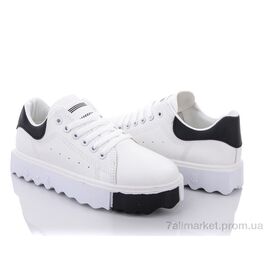 Фотография Кроссовки женские модные Весна/осень 169-19 white-black (8 пар р.36-41) "Violeta" недорого оптом от прямого поставщика