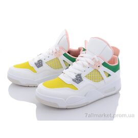 Фотография Кроссовки женские модные Весна/осень 143-24 white-yellow-green (8 пар р.36-41) "Violeta" недорого оптом от прямого поставщика