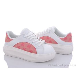 Кросівки жіночі модні Весна/осінь 186-23 white-pink (8 пар р.36-40) "Violeta" недорого оптом від прямого постачальника
