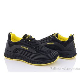 Фотография Кроссовки женские модные Весна/осень 197-141 black-yellow (8 пар р.36-41) "Violeta" недорого оптом от прямого поставщика
