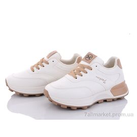 Фотография Кроссовки женские модные Весна/осень 150-47 white-khaki (8 пар р.36-41) "Violeta" недорого оптом от прямого поставщика