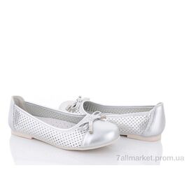 Фотография Балетки детские на девочку Лето D53 silver (6 пар р.31-36) "Clibee" недорого оптом от прямого поставщика