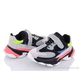 Фотография Кроссовки детские модные Весна/осень NC102 black (6 пар р.32-37) "Clibee" недорого оптом от прямого поставщика