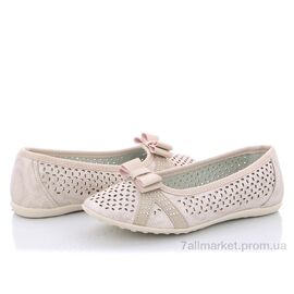 Фотография Балетки детские на девочку Лето H857 beige (6 пар р.31-36) "Clibee" недорого оптом от прямого поставщика