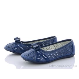 Фотография Балетки детские на девочку Лето H857 navy (6 пар р.32-37) "Clibee" недорого оптом от прямого поставщика