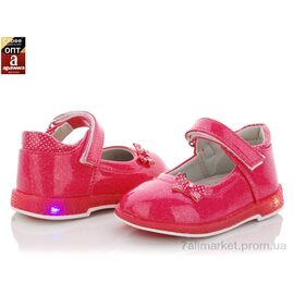 Фотография Туфли детские удобные Весна/осень D10 pink LED (6 пар р.21-26) "Clibee" недорого оптом от прямого поставщика