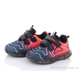 Фотография Кроссовки детские модные Весна/осень F6 black-red (6 пар р.22-27) "Clibee" недорого оптом от прямого поставщика