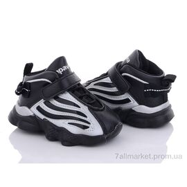 Фотография Кроссовки детские модные Весна/осень GC40-1 black (6 пар р.21-25) "Clibee" недорого оптом от прямого поставщика