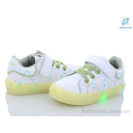 Кросівки дитячі модні Весна/осінь NC57-1 green LED (6 пар р.21-25) "Clibee" недорого оптом від прямого постачальника