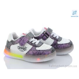 Кросівки дитячі модні Весна/осінь NC61-1 purple LED (6 пар р.21-25) "Clibee" недорого оптом від прямого постачальника