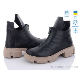 Фотография Ботинки женские стильные Весна/осень 301 ч.ш.+беж.п. (6 пар р.36-40) "G-Aira" недорого оптом от прямого поставщика