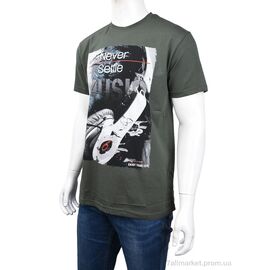 Футболка чоловіча Літо 3707-115-2 khaki (4 шт. р.сіткаM-2XL) "Мир" недорого оптом від прямого постачальника