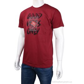Футболка чоловіча Літо 3707-0060-1 bordo (4 шт. р.сіткаM-2XL) "Мир" недорого оптом від прямого постачальника