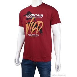 Футболка чоловіча Літо 3707-0085-1 bordo (4 шт. р.сіткаM-2XL) "Мир" недорого оптом від прямого постачальника