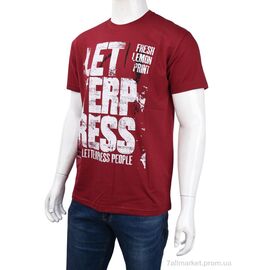 Футболка чоловіча Літо 3707-108 bordo (4 шт. р.сіткаM-2XL) "Мир" недорого оптом від прямого постачальника
